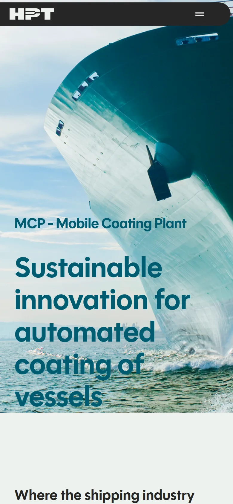 HPT Maritime Tech, mobile view